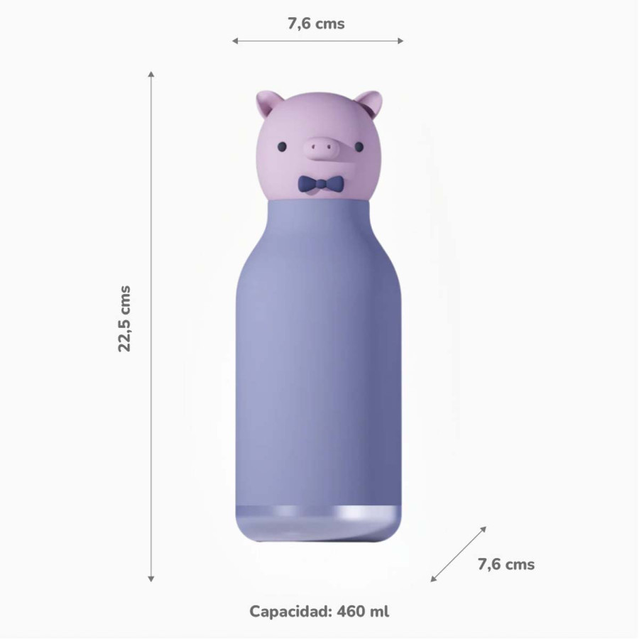 Botella Térmica Bestie Piggy 460 ml Asobu