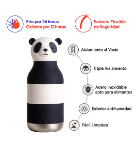 Botella Térmica Bestie White Panda 460 ml Asobu