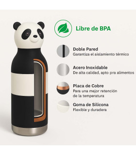 Botella Térmica Bestie White Panda 460 ml Asobu