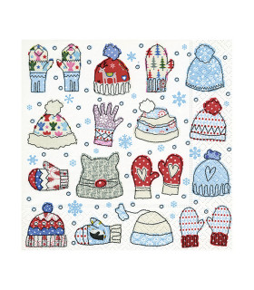 Servilleta 33X33 Mitten And Beanies Xmas