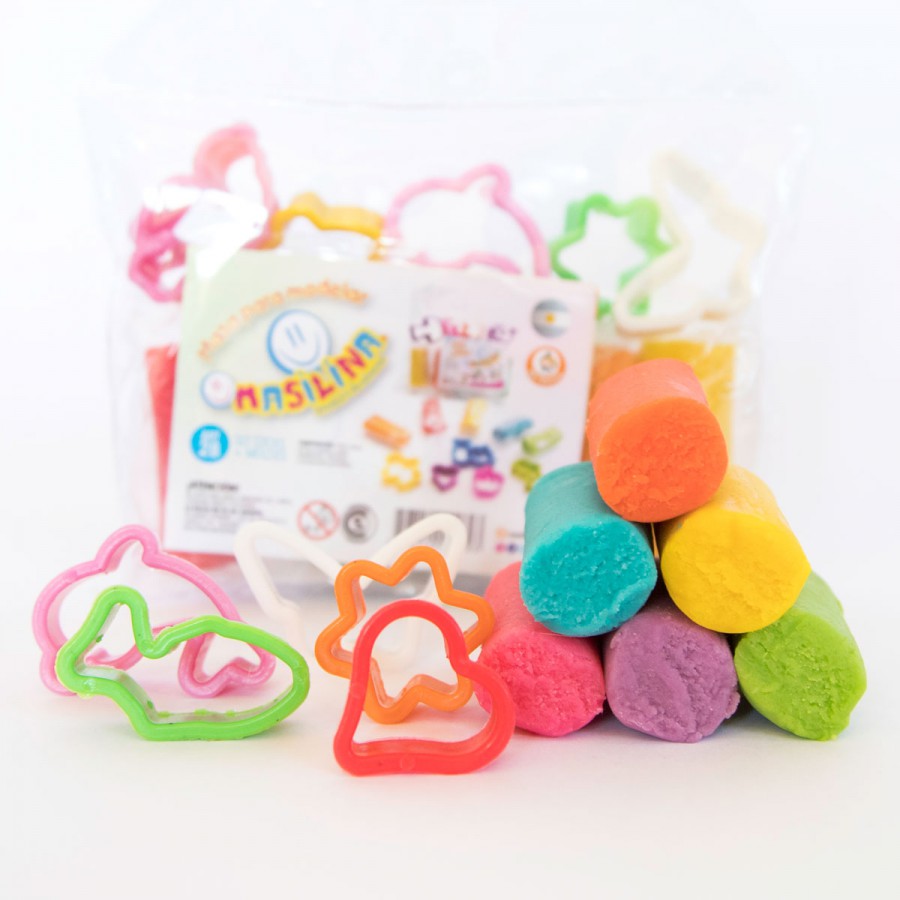 Set de 5 Sticks de Masa con Moldes Masilina