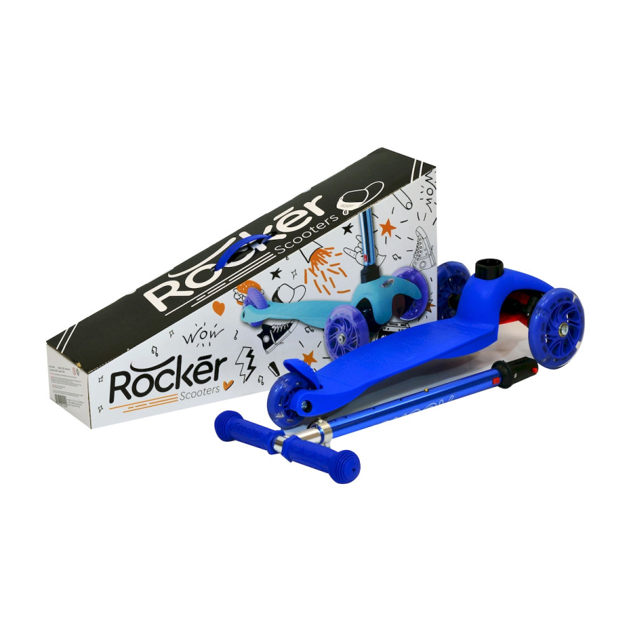 Monopatín de Aluminio Rocker Mini de 3 Ruedas Azul