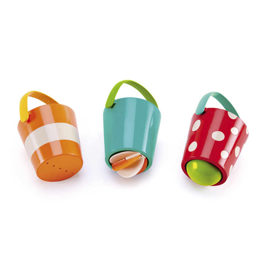 Juego de Baldes Alegres Hape Juguete para el Baño