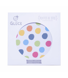 Plato de Sitio Lunares Multicolor 34 cm x 10