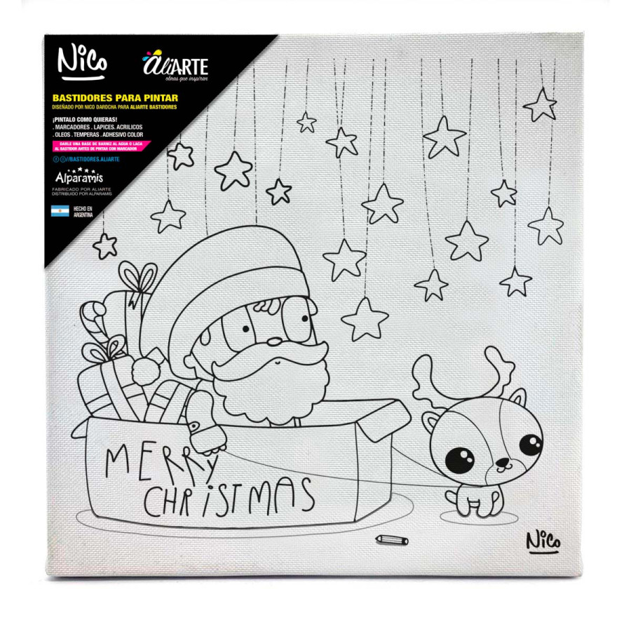 Bastidor para Pintar Navidad por Nico da Rocha 20x20 cm