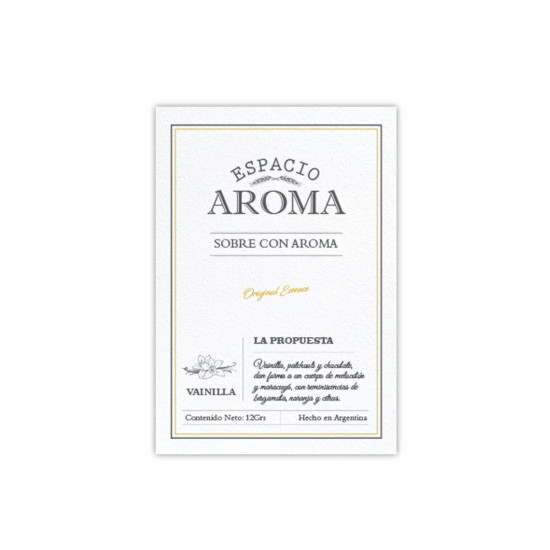 Sobre con Aroma 12 g Línea Clásica Vainilla Oriental Espacio Aroma