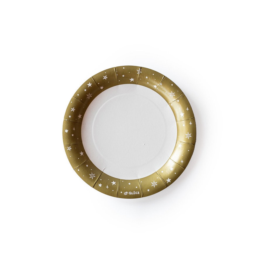 Plato de Polipapel Estrellas Doradas x 6