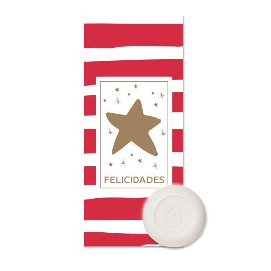 Caja Jabón Rayas Rojas