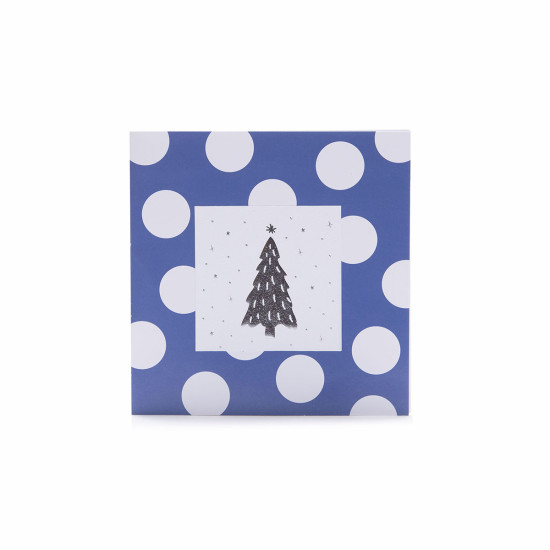 Tarjeta Navideña Stamping Lunares Azules