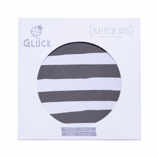 Plato de Sitio Rayas Negras 34 cm x 10