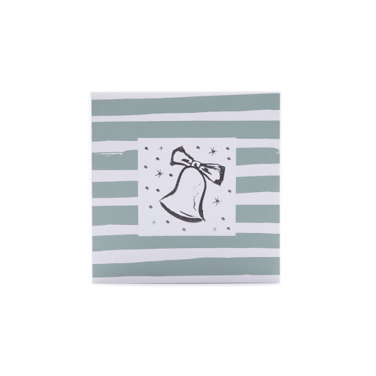 Tarjeta Navideña Stamping Rayas Verdes