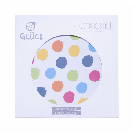 Plato de Sitio Lunares Multicolor 34 cm x 10