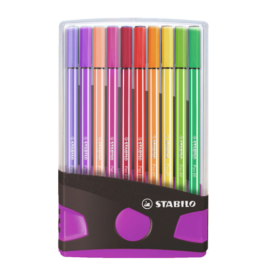 Marcadores Pen 68 Color Parade Estuche Violeta Stabilo x 20