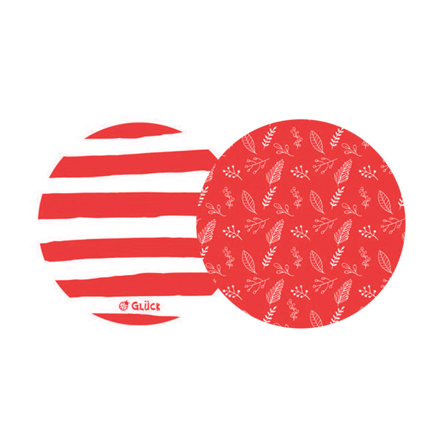 Posavasos Rayas y Hojas Rojas x 8