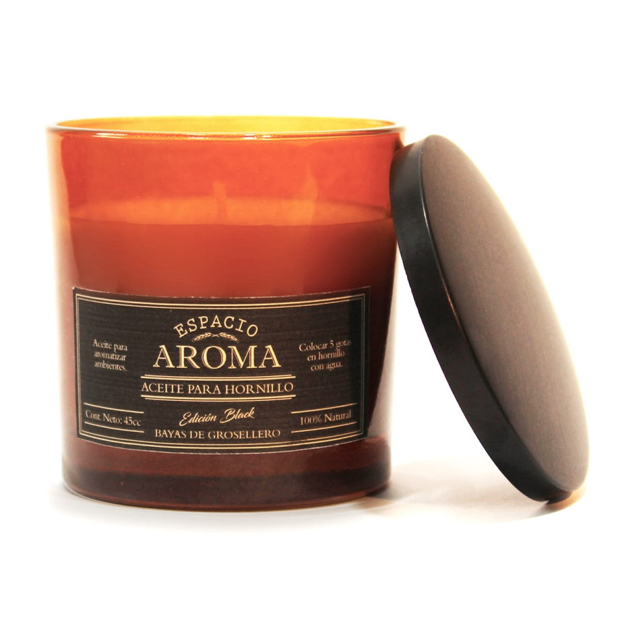 Vela de Soja Aromática 250 g Línea Black Bayas de Grosellero Espacio Aroma
