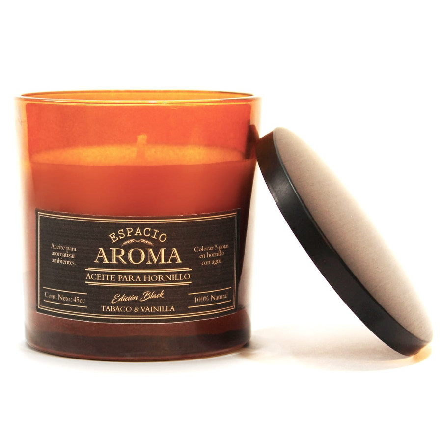 Vela de Soja Aromática 250 g Línea Black Tabaco y Vainilla Espacio Aroma