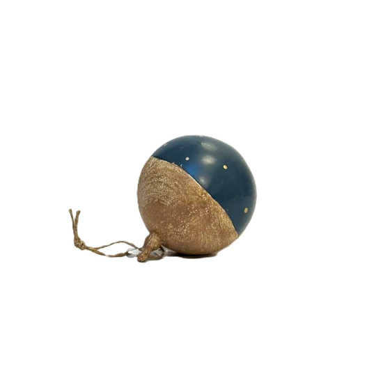 Bola de Navidad Azul y Madera 8 cm Alparamis