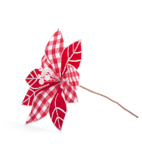 Adorno Estrella Federal a Cuadros Roja 24 cm Alparamis A24-3999