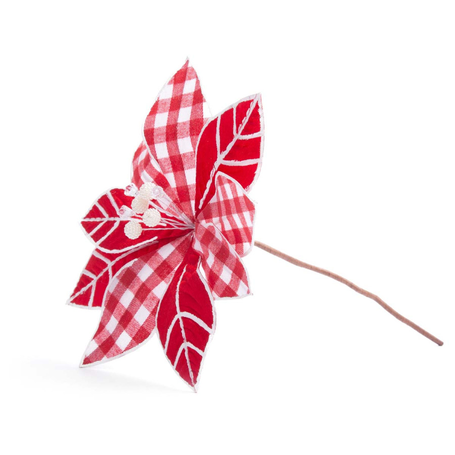 Adorno Estrella Federal a Cuadros Roja 24 cm Alparamis A24-3999