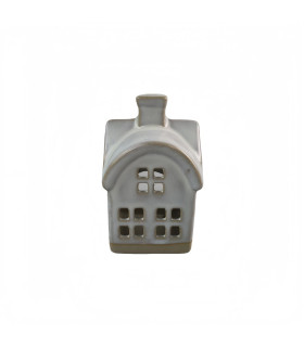 Adorno de Navidad Casita Porta Vela Porcelana 11 cm Alparamis