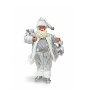 Adorno de Papá Noel Plateado 27 cm Alparamis