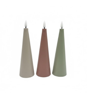 Vela Cónica LED Verde Seco 17.5 cm Alparamis