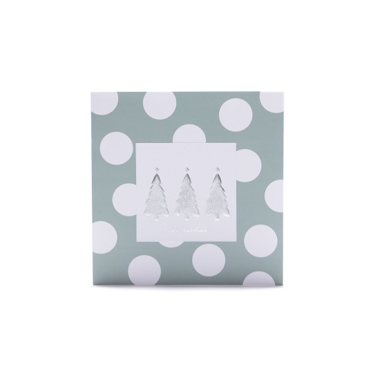 Tarjeta Navideña Stamping Lunares Verdes