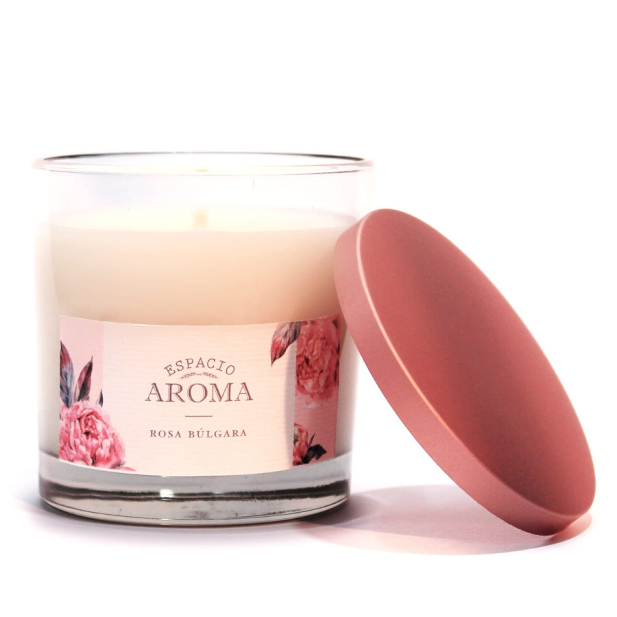 Vela de Soja Aromática 250 g Línea Clásica Rosa Búlgara Espacio Aroma