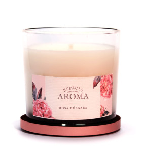 Vela de Soja Aromática 250 g Línea Clásica Rosa Búlgara Espacio Aroma