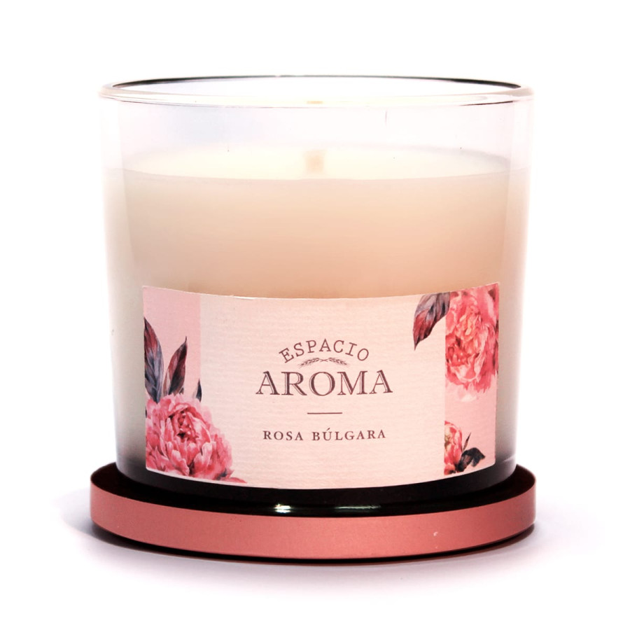 Vela de Soja Aromática 250 g Línea Clásica Rosa Búlgara Espacio Aroma