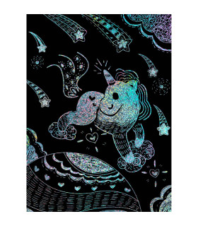 Scratch Art con Stencil Unicornios Avenir