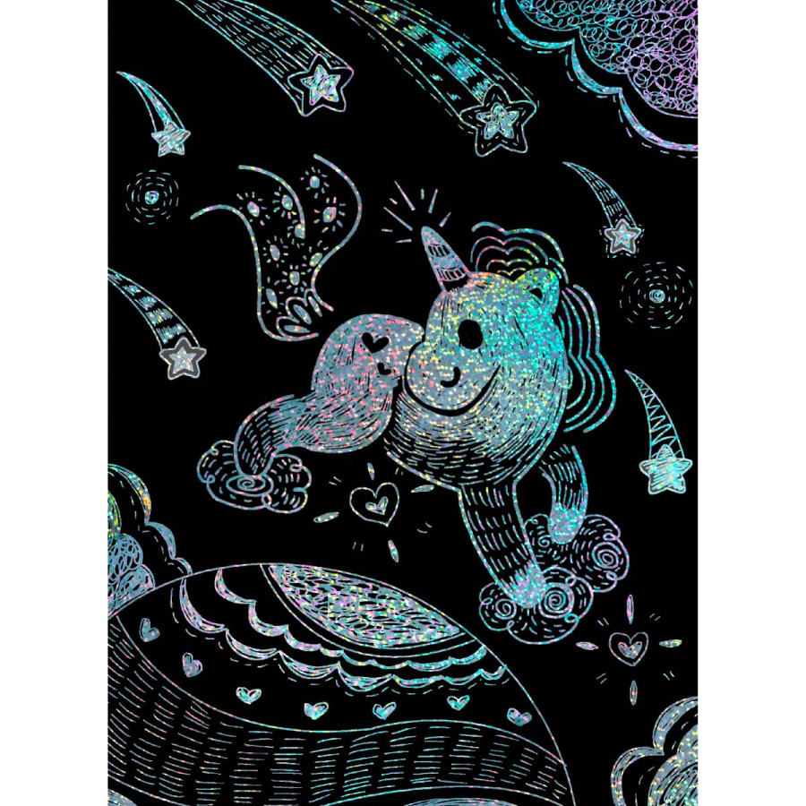 Scratch Art con Stencil Unicornios Avenir