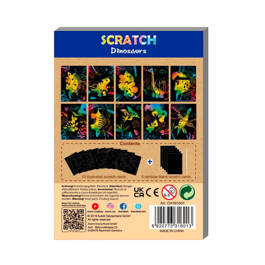 Mini Scratch Book Dinosaurios Avenir