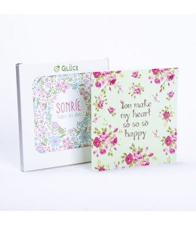 Tarjetas Heart happy y Sonríe x 8