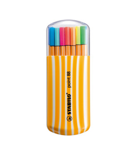 Microfibras Point 88 Zebra Estuche Amarillo Stabilo x 20