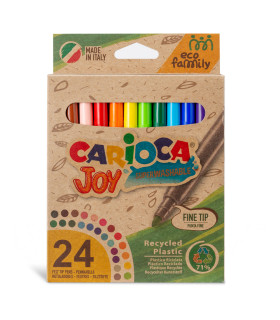 Marcadores de Colores Joy Punta Fina Eco Family Carioca x 24