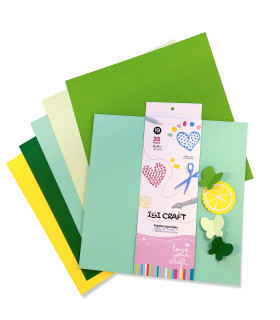 Papel para Scrap 35 Hojas de 30 x 30 cm y 160 g Verdes Ibicraft