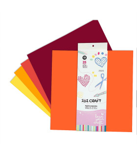 Papel para Scrap 35 Hojas de 30 x 30 cm y 160 g Naranjas Ibicraft