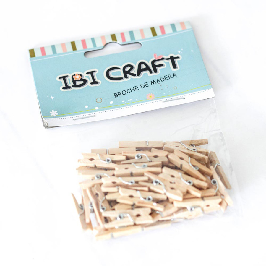 Broches de Madera de 25 mm x 50 unidades Ibicraft