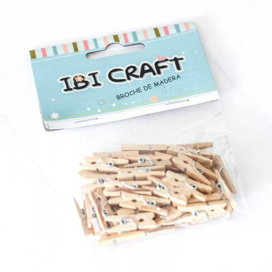 Broches de Madera de 25 mm x 50 unidades Ibicraft