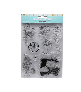 Sello Siliconado Cristal 6 x 8 pulg Flores Ibicraft
