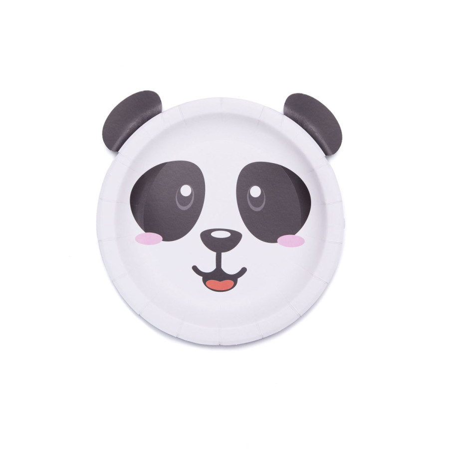 Plato de Cartón Animalitos Panda x 6