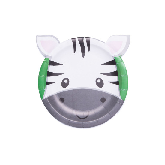 Plato de Cartón Animalitos Cebra x 6