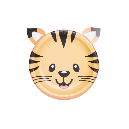 Plato de Cartón Animalitos Tigre x 6
