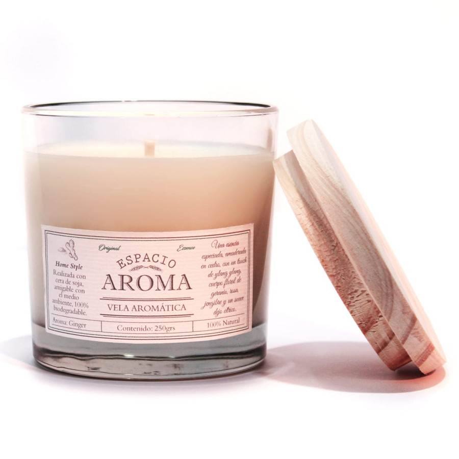 Vela de Soja Aromática 250 g Línea Clásica Jengibre Espacio Aroma