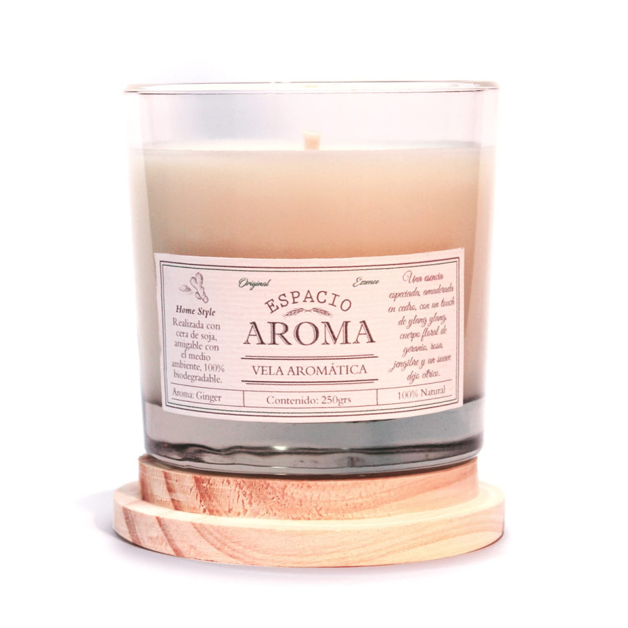Vela de Soja Aromática 250 g Línea Clásica Jengibre Espacio Aroma