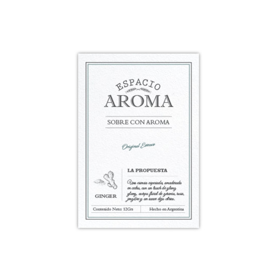 Sobre con Aroma 12 g Línea Clásica Jengibre Espacio Aroma