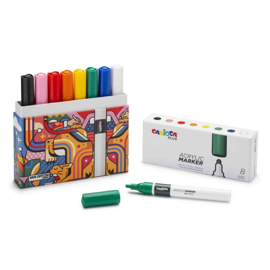 Marcadores Acrílicos Acrylic Carioca Plus x 8