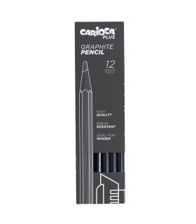 Lápices de Grafito 4B Graphite Carioca Plus x 12