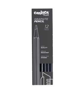 Lápices de Grafito HB Graphite Carioca Plus x 12